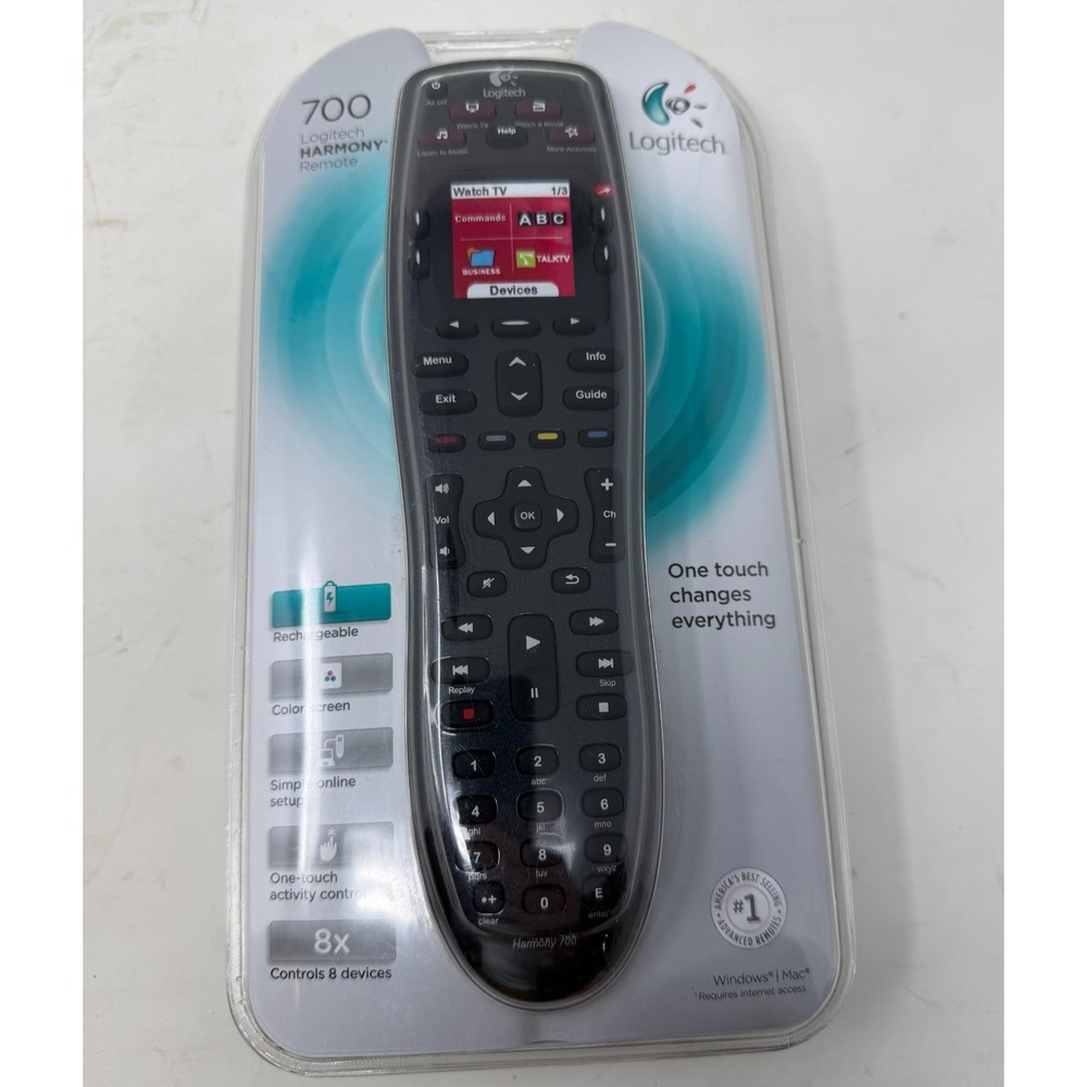Logitech Harmony 700 Universal Remote 915-000162 NEW Sealed Rechargeable Color